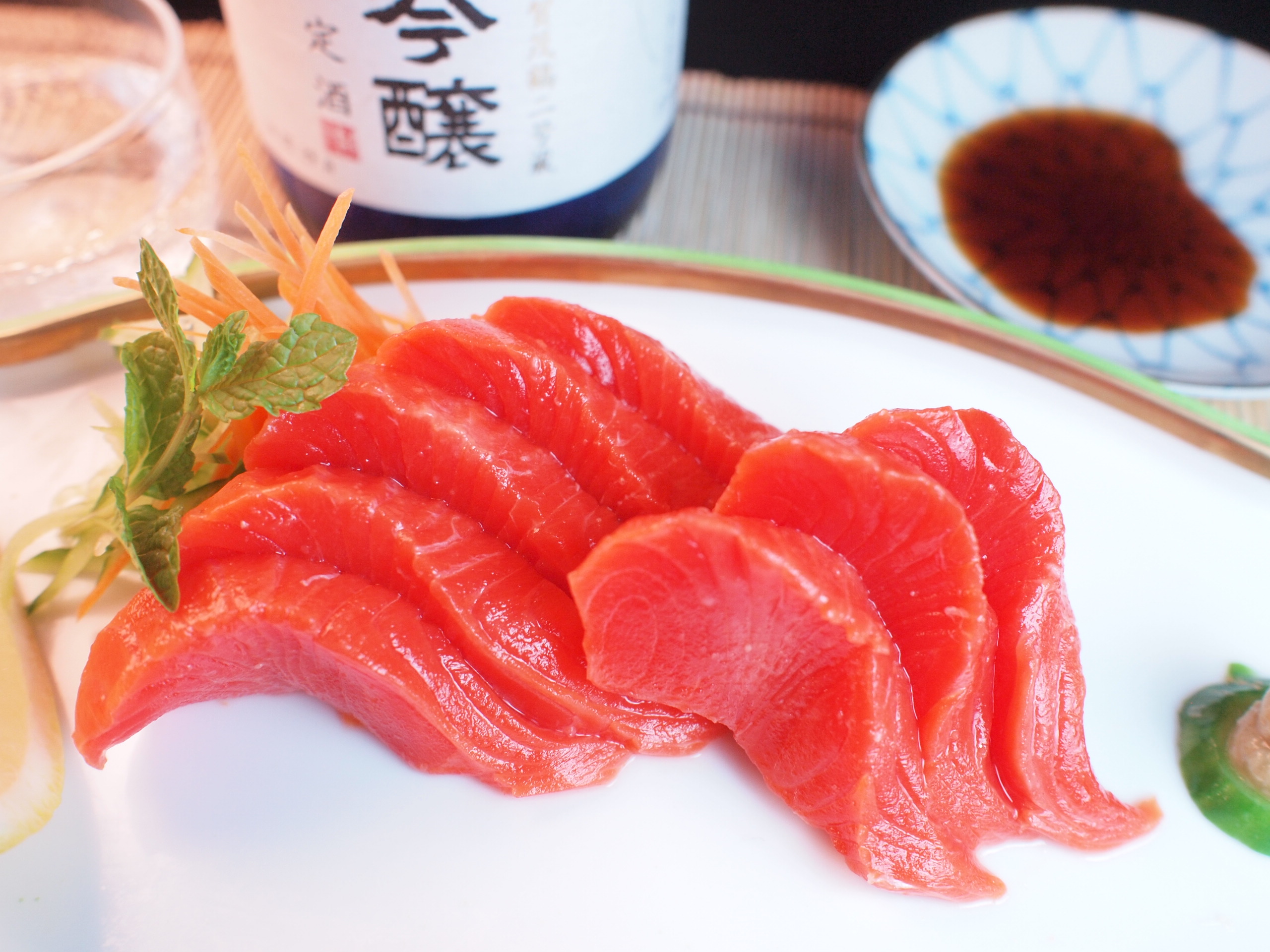 Wild sockeye salmon sashimi