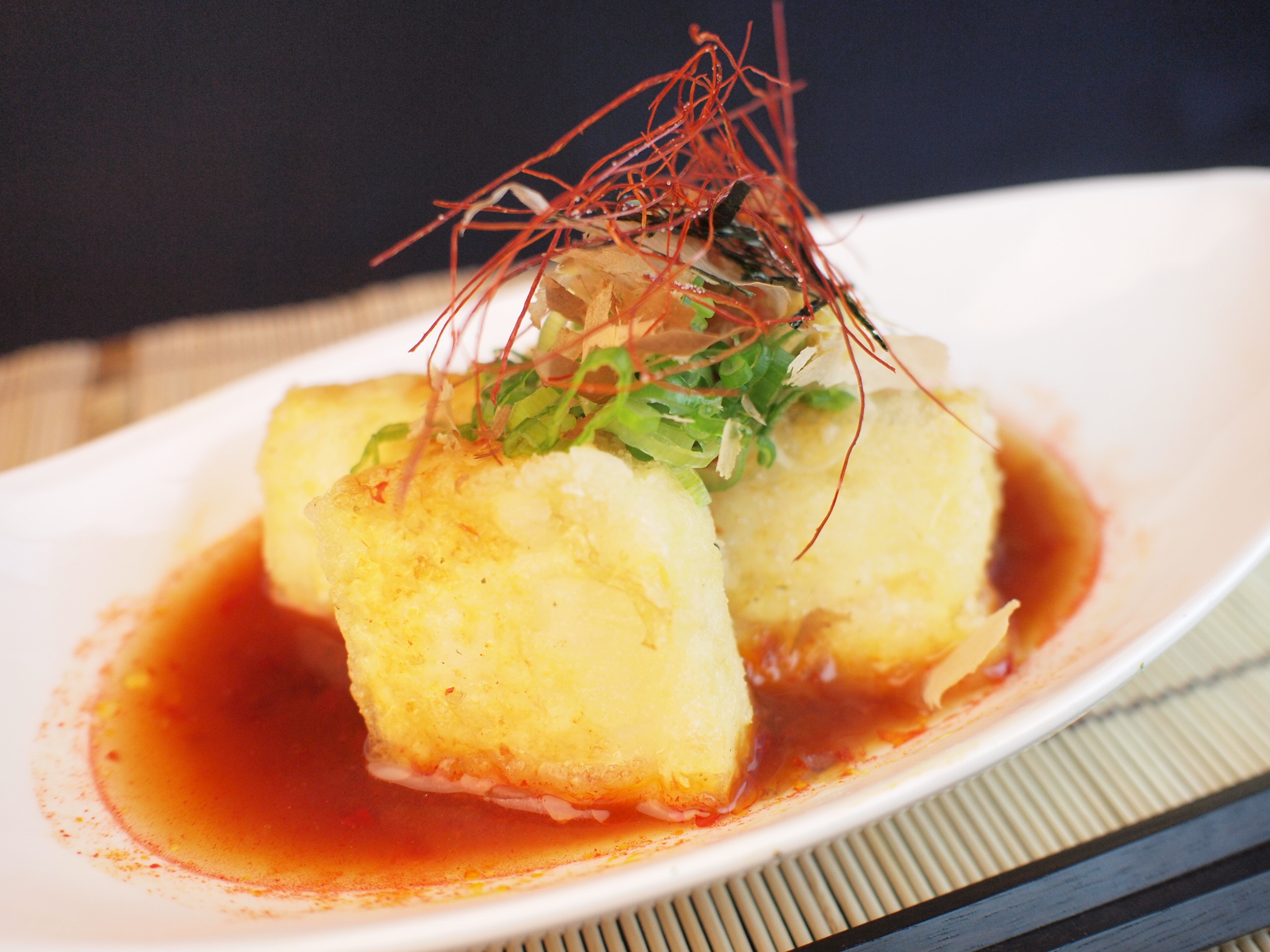 Spicy agedashi tofu