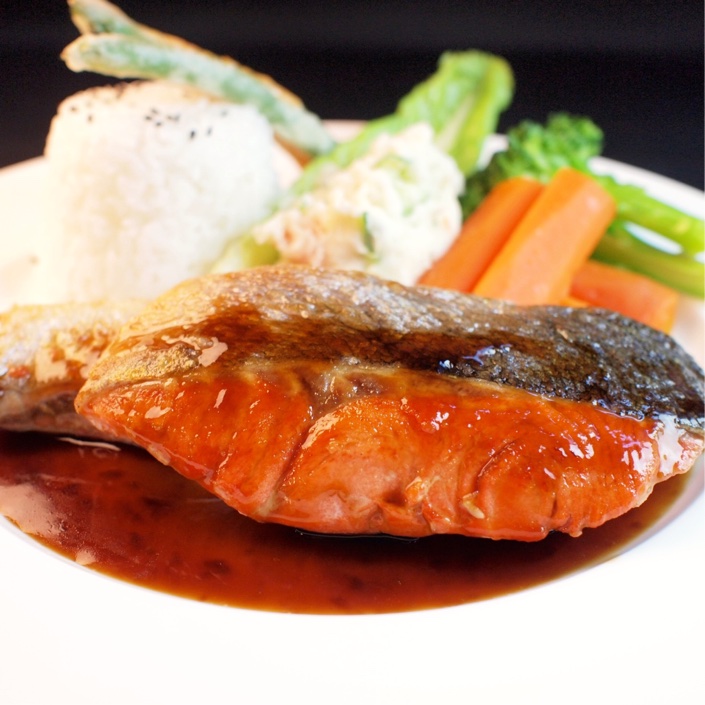Salmon teriyaki lunch
